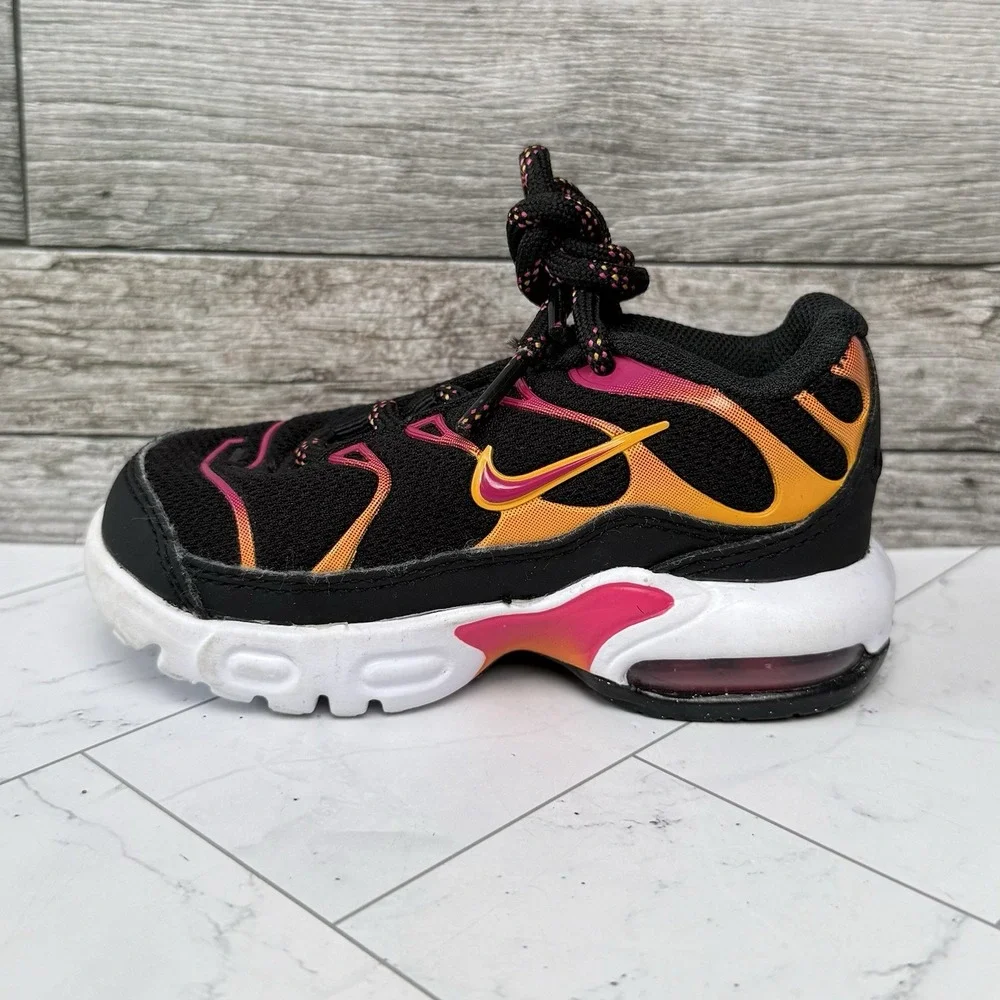 Nike Air Max Plus - Toddler 5C - PS Black Active Pink Orange DX9266-001